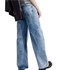 The Ragged Priest New! High Rise Straight Wide Leg Baggy Jean Rigid Denim Skater